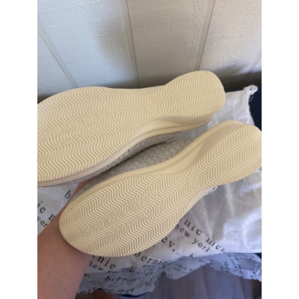 Bernie Mev Silver Woven Metallic Slide Wedge Sandals Mules Womens Size 36 - Picture 6 of 7